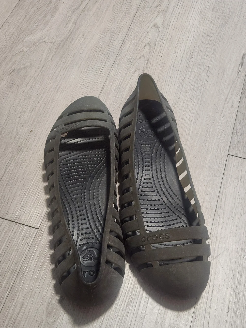 Crocs Adrina Caged Jelly Ballet Flats 8w